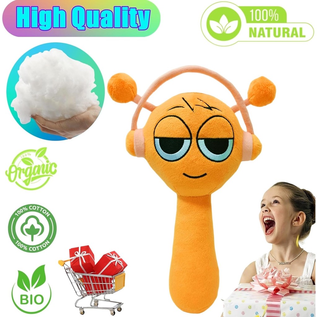 Đồ chơi sang trọng Sprunki, đồ chơi sang trọng Sprunky Wenda 10 inch và màu xám, búp bê nhồi bông mềm mại và vui nhộn Sprunk dành cho người hâm mộ và bạn bè sinh nhật