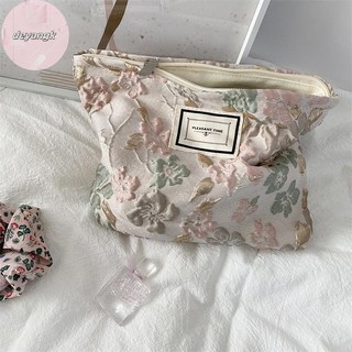 Deyangk Pháp Cứu Trợ Hoa In Túi Đựng Mỹ Phẩm Vải Túi Giặt Dung Tích Lớn Nữ Du Lịch Túi Đựng Mỹ Phẩm Trang Điểm Bảo Quản Ly Hợp VN