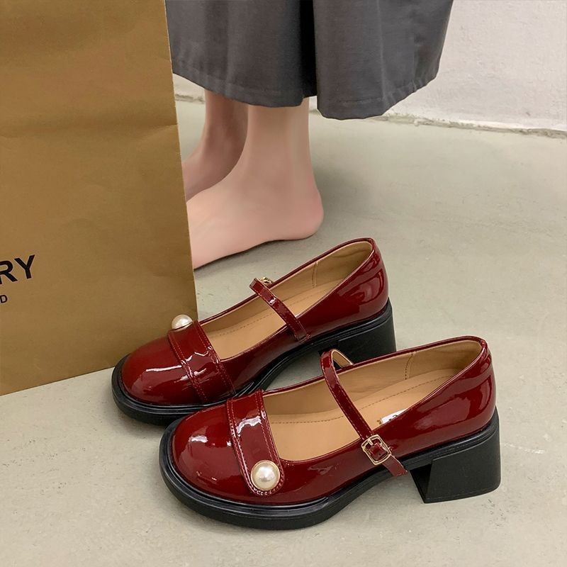 🔥Còn hàng🔥Giày búp bê 7p,cao gót 7 phân,giày búp bê đế cao,trắng đen và đỏ(size 35-41)
