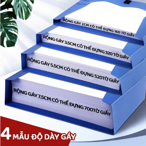 File Hộp Đựng Hồ Sơ Văn Phòng - Bìa Đựng Hồ Sơ A4 Nhiều Kích Thước, Chống Thấm Nước Và Bụi Bẩn
