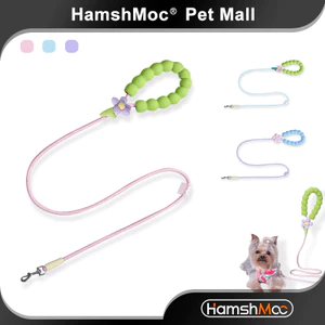 HamshMoc Dây Xích Chó Hoa Dễ Thương Bền Nhẹ Cho Thú Cưng Dây Dẫn Có Tay Cầm Mềm Cho Chó Nhỏ Vừa Đi Bộ Ngoài Trời