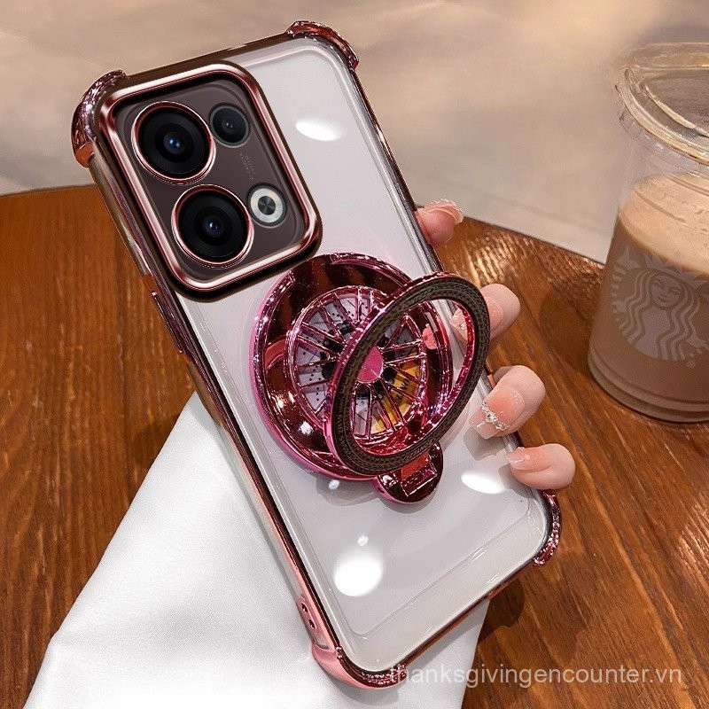 Ốp lưng OPPO Reno 13 12 Pro 13F 12F Reno13Pro Reno13 Pro 5G có giá đỡ, ốp lưng trong suốt lấp lánh thời trang sang trọng chống sốc cho OPPO Reno 11 10 Pro 8T 8Z 7Z 8 6 5G