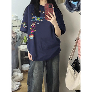 Áo Phông Thun Form rộng Cậu Bé Bút chì shin sticker nam nữ