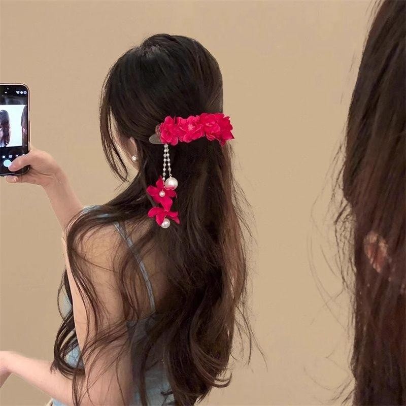 Mori Phong Cách Tính Khí Hoa Lụa Phong Cách Trung Hoa Kẹp Tóc Cô Gái Ngọt Ngào Phụ Kiện Tóc