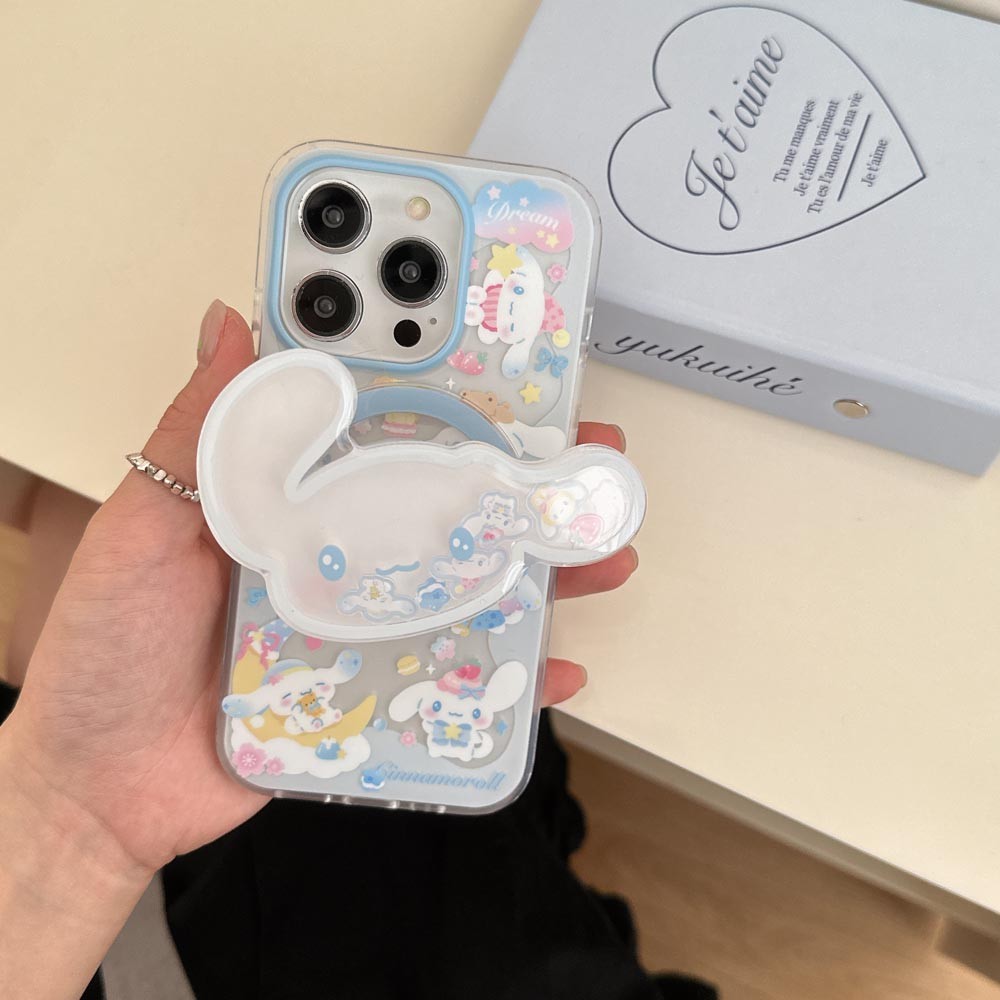 Ốp lưng cứng Tương thích với iPhone 13 13Pro 13ProMax 14 14Pro 14ProMax 15 15Pro 15ProMax 16 16Pro 16ProMax 17 17Pro 17ProMax Ốp nam châm họa tiết Cinnamoroll màu xanh lam