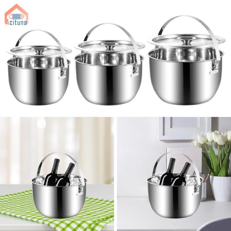Xô Đá Có Nắp Thùng Bảo Quản Câu Lạc Bộ Bình Rượu Inox Bình Nước Giải Khát Cho Sân Sau Nhà Hàng Dã Ngoại Đồ Uống Cắm Trại