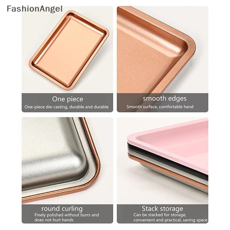 Fashionangel Thép không gỉ Khay đựng mỹ phẩm Khay đựng đồ trang sức Tấm bác sĩ Khay phẫu thuật Máy tính để bàn Dụng cụ lưu trữ kim loại Fack Nail Art Tray VN