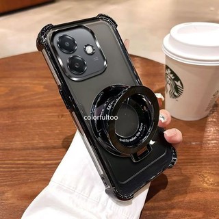 Ốp Mềm Oppo A5 Pro 2025 Cho Oppo A6 A5 Pro A3Pro A3X A3 A5Pro A6Pro 4G 5G Ốp Lưng Chống Sốc Thạch Trong Suốt Có Giá Đỡ Từ Tính Dày Túi Khí Ốp Lưng Điện Thoại