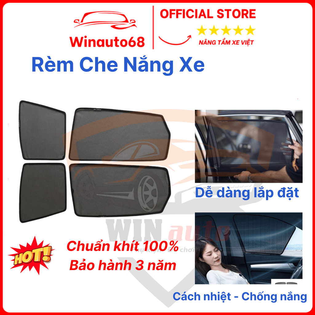Rèm Che Nắng xe Ô tô, Chắn Nắng có hít Nam Châm xe hơi, Bộ 4 Miếng - Có ...