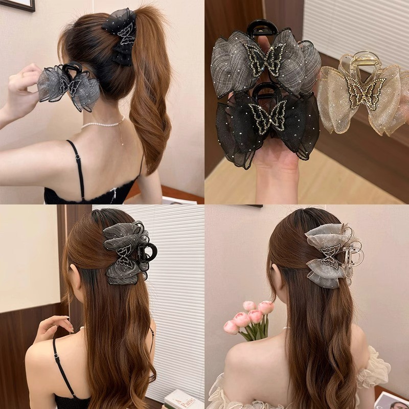 Thời Trang Bling Bướm Nơ Kẹp Tóc Phụ Kiện Tóc Cho Nữ