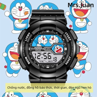 Đồng hồ trẻ em Doraemon, chống nước, chống sốc, chức năng báo thức, màn hình điện tử thông minh