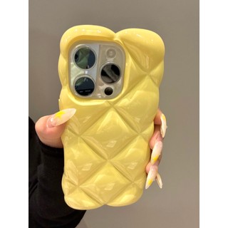 Ốp Điện Thoại Kẻ Sọc 3D Ngọc Trai Màu Hồng Hàn Quốc Cho iPhone 17Promax 16Promax 16Pro 12 13 14 15 Pro Max Silicon Mềm Chống Sốc Ngọt Ngào Nữ Tính Vỏ Di Động