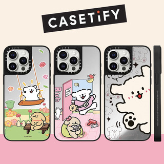 Swing Dog Mirror Vỏ điện thoại cứng cho iPhone 17 Pro Max 16 Plus 15 14 13 12 11 Vỏ bọc hoàn toàn Vỏ Acrylic phía sau chống sốc