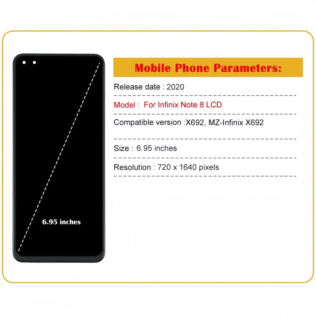 Dành Cho Infinix Note 8 X692 Màn Hình LCD Màn Hình Cảm Ứng Lắp Ráp LCD Linh Kiện Thay Thế