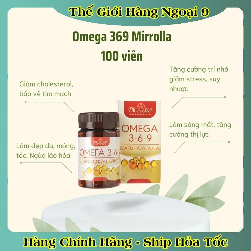 [Chính hãng Đủ Bill] Viên uống Omega 369 Mirrolla của Nga hộp 100 viên