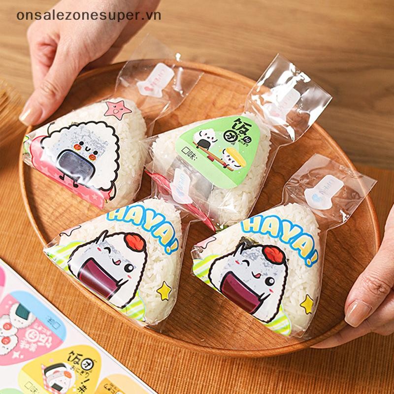 ons 50 phim hoạt hình tam giác cơm nắm bao bì túi dán sushi món ăn Nhật ...