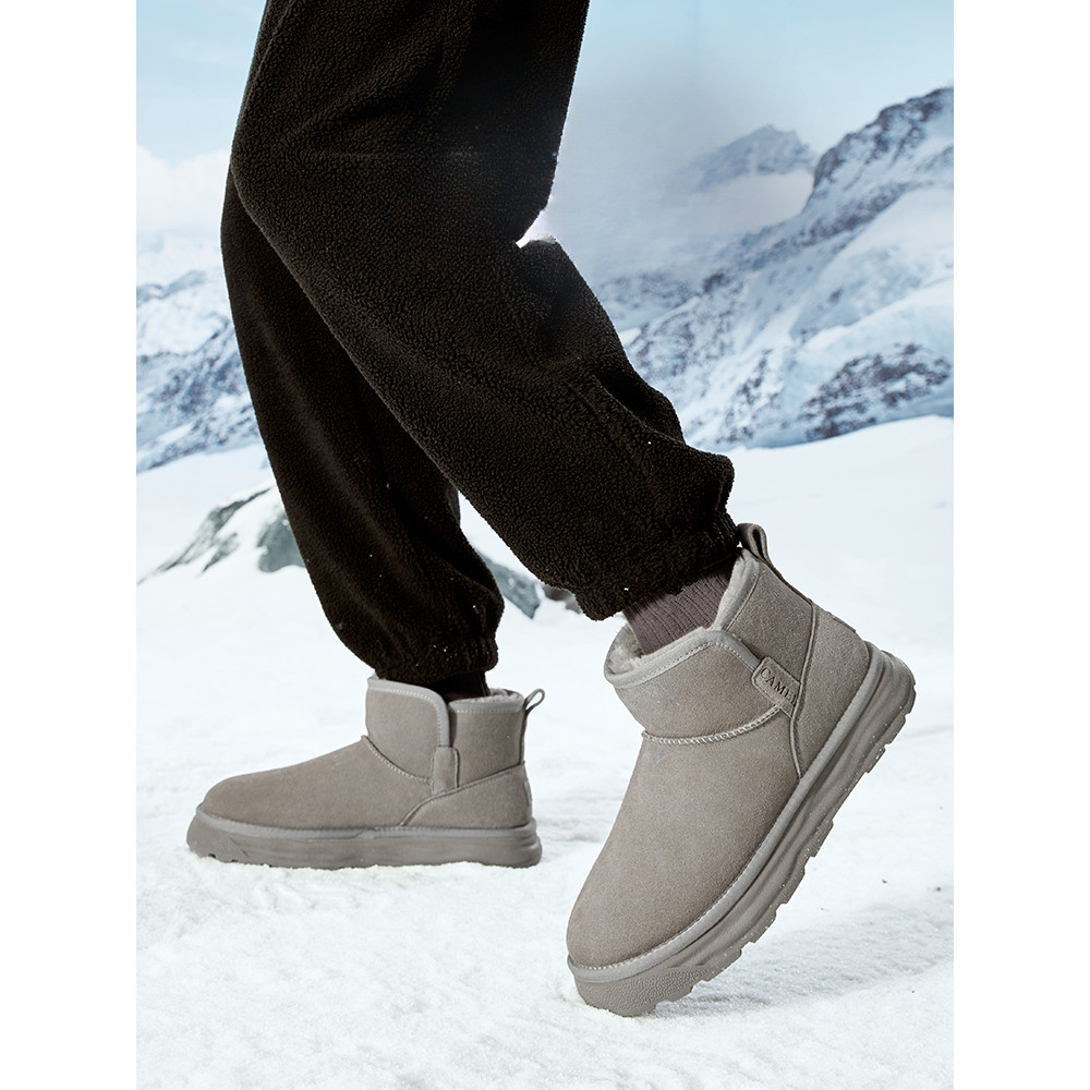 Ảnh Giày bốt tuyết nam CAMEL CROWN Plus Nhung đế dày nâng cao ngón chân tròn Giày Cotton thông thường 4