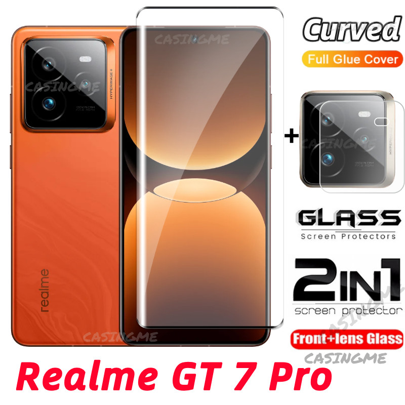 Realme GT 7 Pro 2024 Phim Bảo Vệ Màn Hình 2 Trong 1 Cho Realme GT7 GT 7 Pro GT7Pro 7Pro RealmeGT7Pro 5G 4G 2024 Full Cover Kính Cường Lực Mặt Trước Ống Kính Mặt Sau