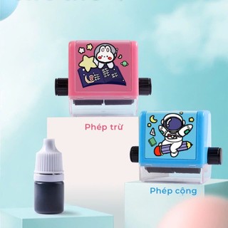 [Kho sỉ] Con Lăn Toán Học Máy In Thông Minh Tạo Phép Tính Cộng, Trừ, Nhân, Chia Cho Bé Học Toán Happykids