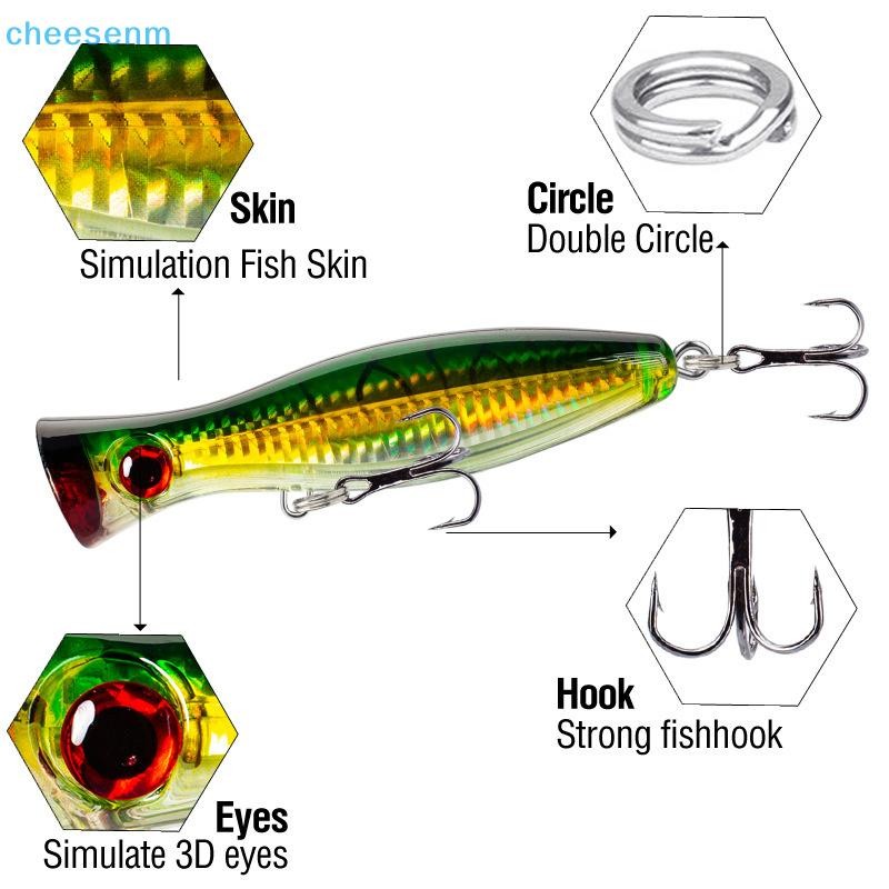 Cheenm Big Popper Wobbler Mồi Câu Cá Floag Mồi 12cm 40g Topwater Mồi Whopper Nước Mặn Isca Nhân Tạo Pike Giải Quyết VN