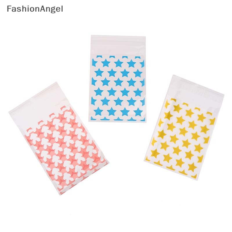 Fashionangel 50 / 100 Chiếc Ins Phong Cách Đơn Giản Ngôi Sao Tự Niêm Phong Túi Kẹo Dễ Thương Túi Opp Trong Suốt Túi Tự Dính Lễ Hội Kẹo Túi Quà VN