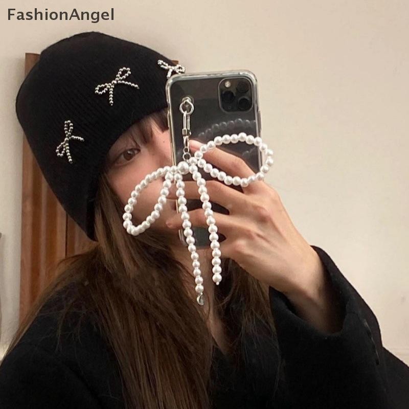 FashionAngel Tinh Tế Đính Hạt Handmade Nơ Hình Móc Khóa Trái Tim Móc Khóa Trang Trí Ngọc Trai Trang Trí Cho Túi Và Điện Thoại VN