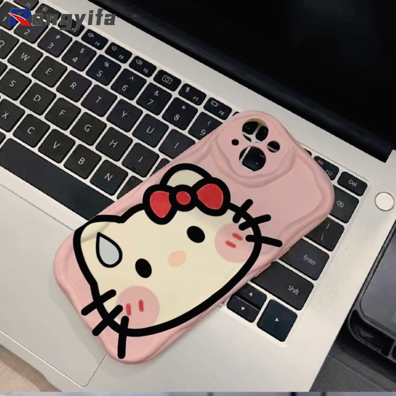 Ốp Điện Thoại Hello Kitty Màu Hồng Cho Vivo V40 Pro Y300 Pro Y19S 4G X200 Pro Ultra iQOO Z9 Turbo Z9X Neo 9 Pro Y28 4G Vỏ Hoạt Hình Mặt Lớn Kitty Dễ Thương May Mắn Mềm Chống Rơi