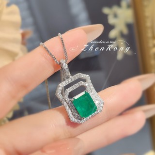 Châu Âu Mỹ ins Vòng cổ ngọc lục bảo kim cương phong cách mới dành cho nữ