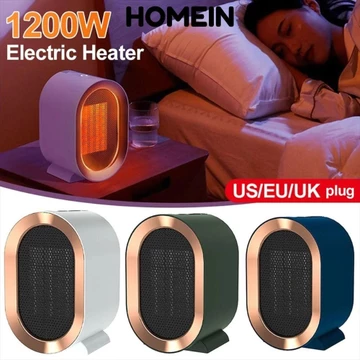 Máy sưởi quạt PTC điện HOMEIN, Máy sưởi quạt để bàn bằng gốm 1200W, Mini có bộ điều nhiệt Máy sưởi ấm gia đình cho văn phòng tại nhà mùa đông