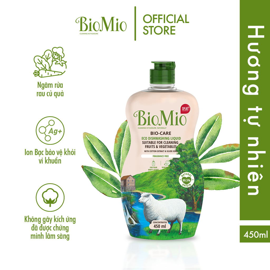 Mô tả Nước Ngâm Rửa Rau Củ Quả Sinh Học BioMio BIO-CARE 450ml Tiện Lợi, Tiết Kiệm, An Toàn Cho Sức Khỏe - 2