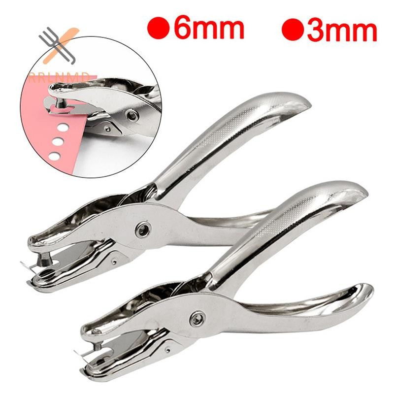 Rrlnmd Máy đục lỗ đơn Kim loại 3mm / 6mm Đường kính lỗ chân lông Kìm đục lỗ Giấy cầm tay Scrapbooking Đấm MỚI