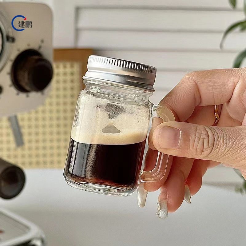 Lọ chiết cà phê thuỷ tinh mini nắp nhôm có tay cầm 3 dung tích