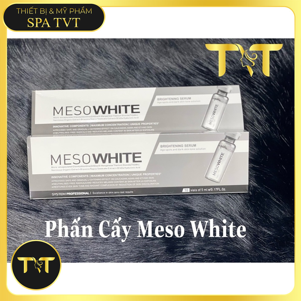 Cấy Phấn Mesowhite, Cấy Phấn Meso White Hàn Quốc, Giúp Da Trắng Mịn, Đều Màu HỘP 10 LỌ X 5ML