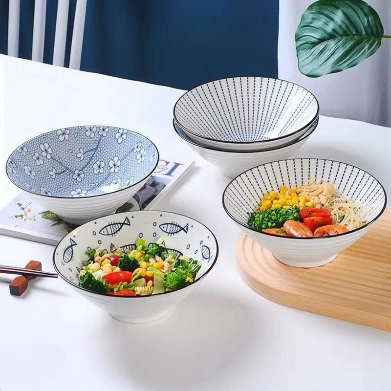 Tô sứ loe hoạ tiết hướng dương dùng cho gia đình đựng canh và nhiều món ăn ngon