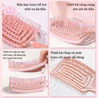Lược Rối Thiết Kế Xoắn Ốc Hình Chữ Nhật Thông Minh - Giải Quyết Tóc Rối Nhanh Chóng