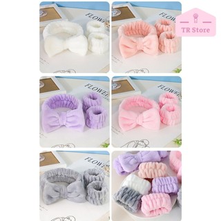 Bộ Băng Đô Cotton Đeo Đầu & Tay – Tiện Lợi Khi Rửa Mặt