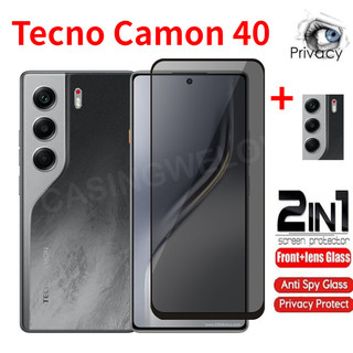 Phim bảo vệ màn hình riêng tư Tecno Camon 50 Pro Ultra Camon 40 30 Premier 4G 5G 2025 Mặt trước Full Cover Phim bảo vệ Camera sau Chống nhìn trộm Full Cover Kính cường lực