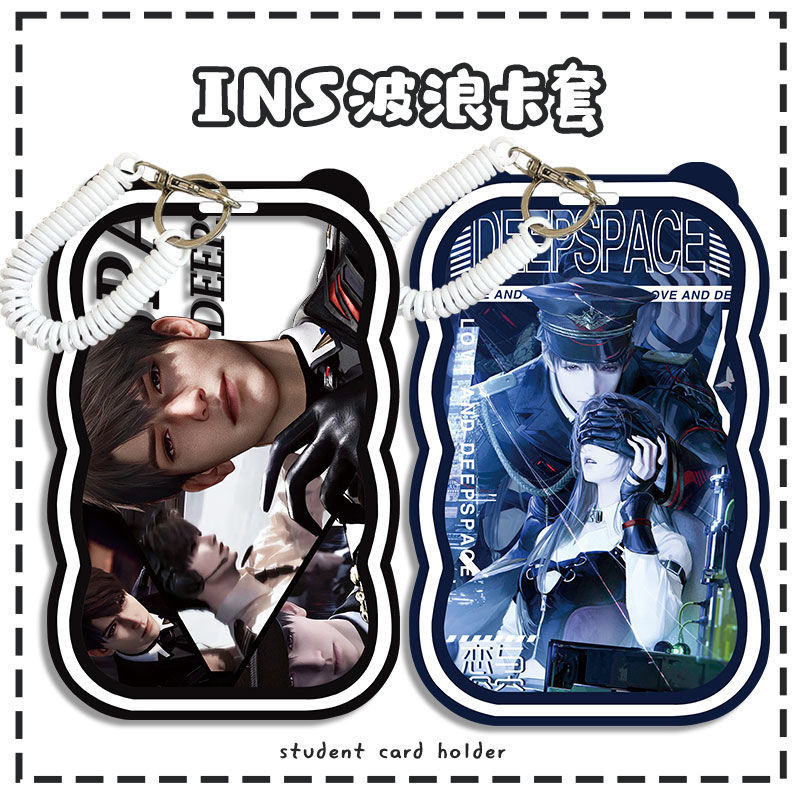 Hộp đựng thẻ ID Caleb Love and Deepspace Hộp đựng thẻ dễ thương có dây lò xo có thể thu vào