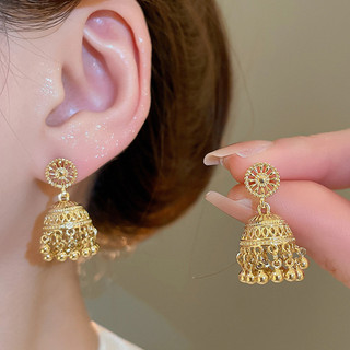 Retro Phong Cách Dân Tộc Chuông Tua Rua Bông Tai Ánh Sáng Cao Cấp Sang Trọng Niche Bông Tai Nữ Phong Cách Bohemian Bông Tai