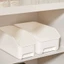 Khay nhựa đựng xếp đồ ngăn nắp màu trắng và nhám mờ 2 size