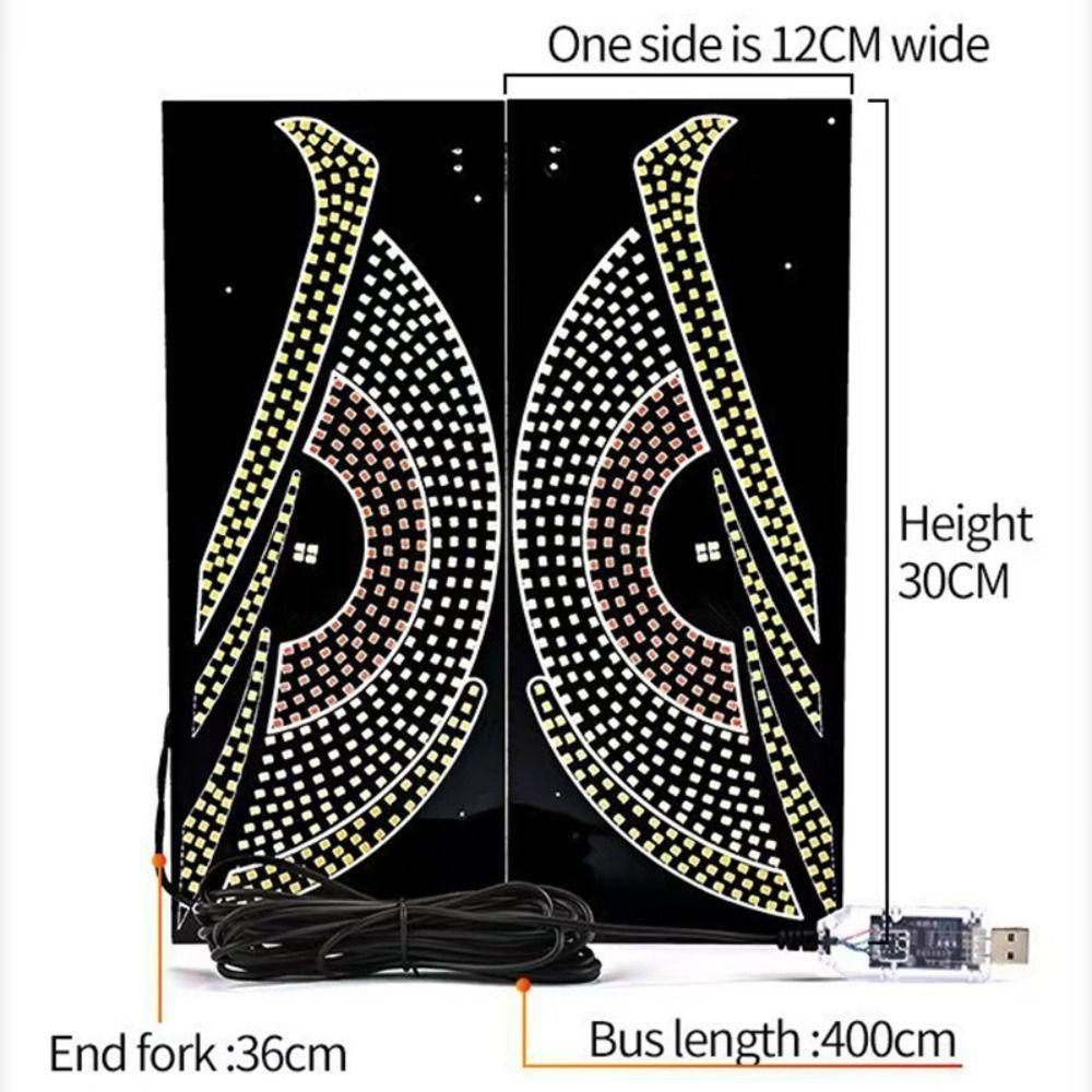 Đèn mắt quỷ năng động NORDICLIFE, Đèn mắt quỷ xe tải linh hoạt USB, Màn hình kính chắn gió LED đa chế độ sáng tạo Trang trí xe hơi