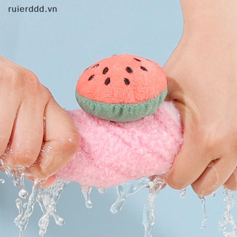# ruierddd # Khăn tay Khăn tay trẻ em dễ thương Khăn tay khô thấm nước Khăn lau nhà bếp Khăn lông cừu san hô có vòng.