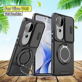 Ốp lưng trượt cho ống kính camera cho Vivo V40 Pro Lite, VivoV40Pro V40 V 40 5G, ốp điện thoại chống sốc, vỏ bảo vệ camera, giá đỡ, ốp lưng cứng