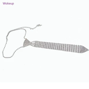 Cà vạt pha lê đính đá lấp lánh dành cho nữ Woke có dây chuyền mở rộng có thể điều chỉnh