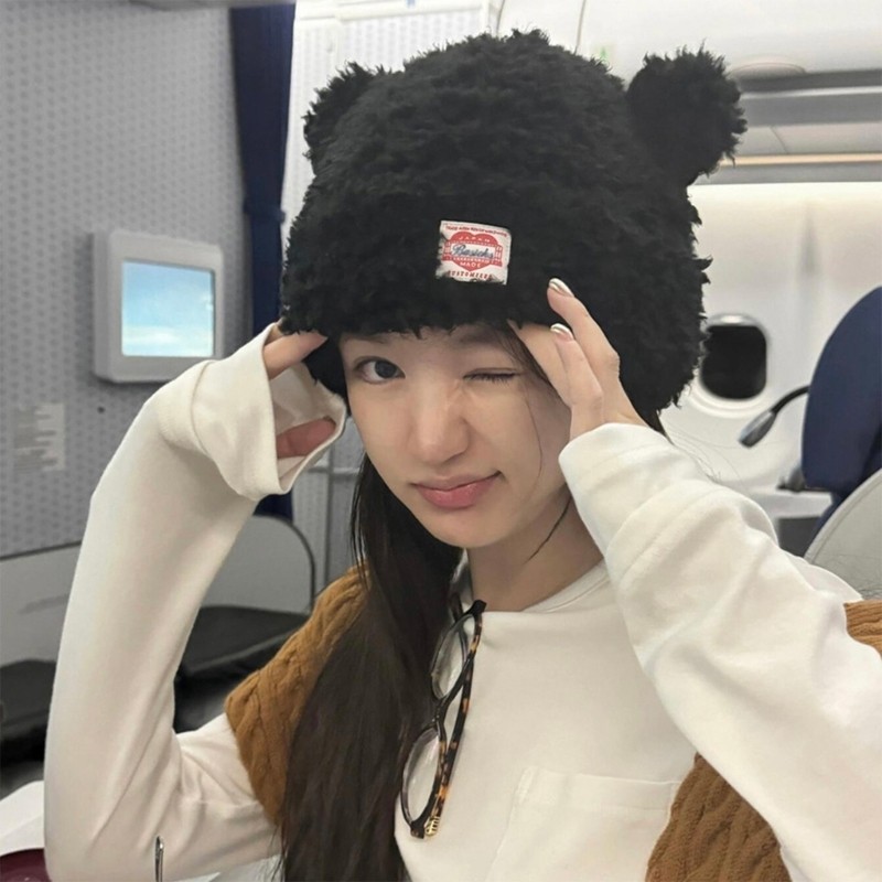 Dasbsug Thời Trang Gấu Tai Beanies Nón Cho Nhiều Đầu Kích Thước Mùa Đông Thu Áo Chui Đầu Lâu Nón Unisex Mũ Đội Đầu Cho Thường Ngày