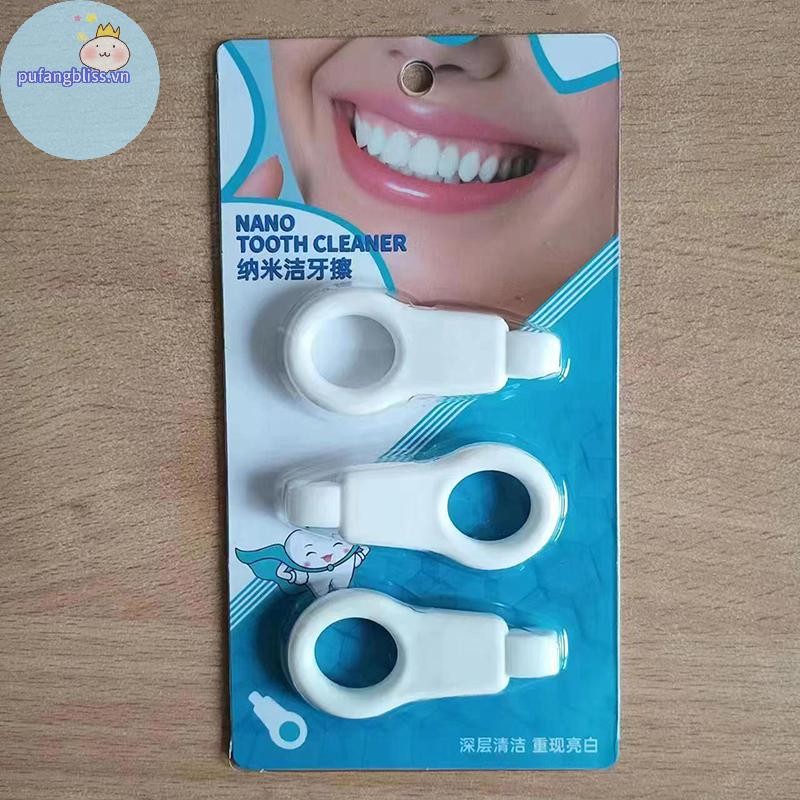 Pufangbliss 3 Cái / bộ Làm Sạch Răng Lau Trẻ Em Loại Bỏ Tartar Mảng Bẩn Loại Bỏ Tẩy Bọt Biển Chà VN