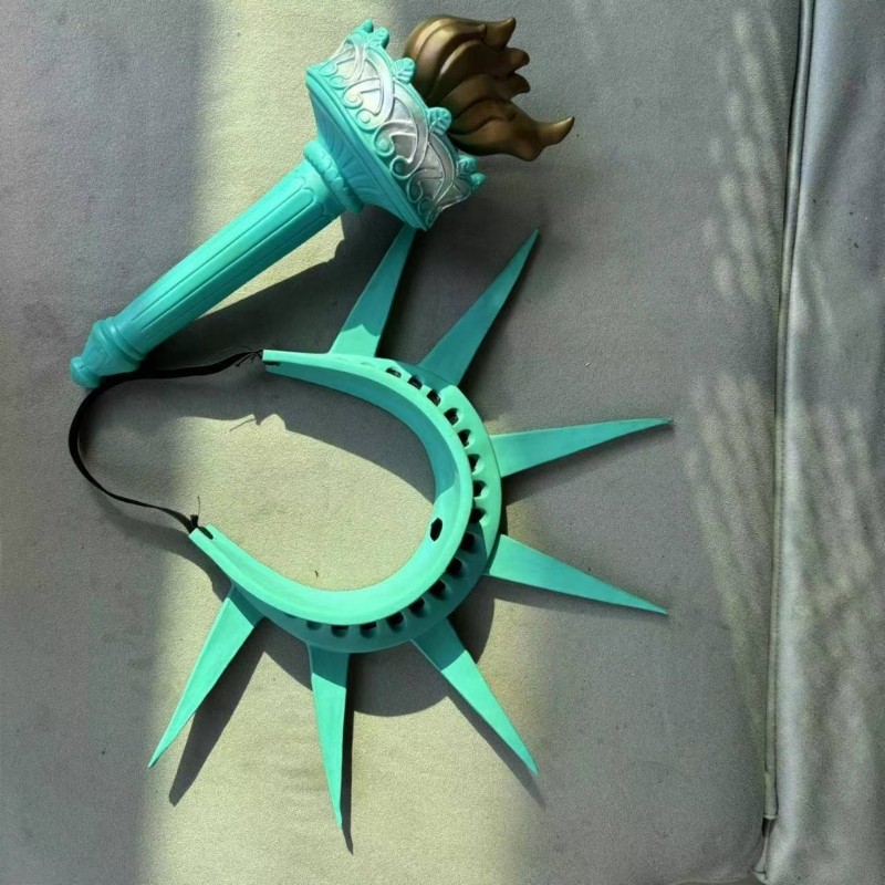 Tượng Nữ Thần Tự Do có vương miện và đèn pin dành cho cosplay Halloween