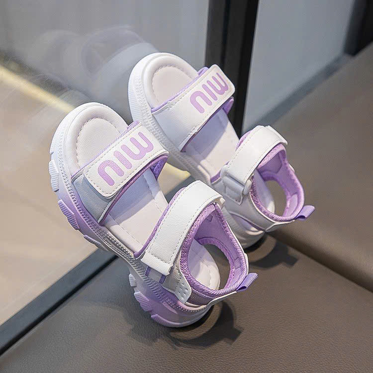 sandal bé gái dép cho bé đi học đi chơi chống trượt da PU mềm êm chân mẫu mới nhất năm size đại tím, hồng MIU QCCC XD136