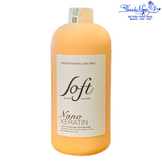 Keratin nano tươi phục hồi tóc hư nát SOFT Natural Collagen 1000ml không cay mùi thơm (USA) [ TN ]