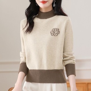 Phong Cách Mới Nửa Cổ Rùa Áo Len Nữ Thu Đông Rời Phong Cách Phương Tây Ngắn Nhỏ Dày Dệt Kim Đáy Áo Sơ Mi